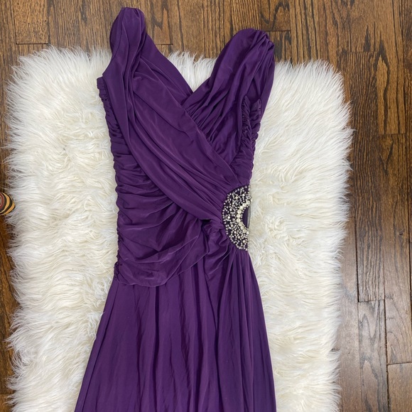 Bridesmaid Dress| Evening dress | Embellished Purple Dress - Picture 3 of 10